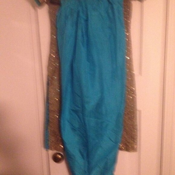 Womens gold/teal east indian three piece outfit sm - Picture 3 of 10